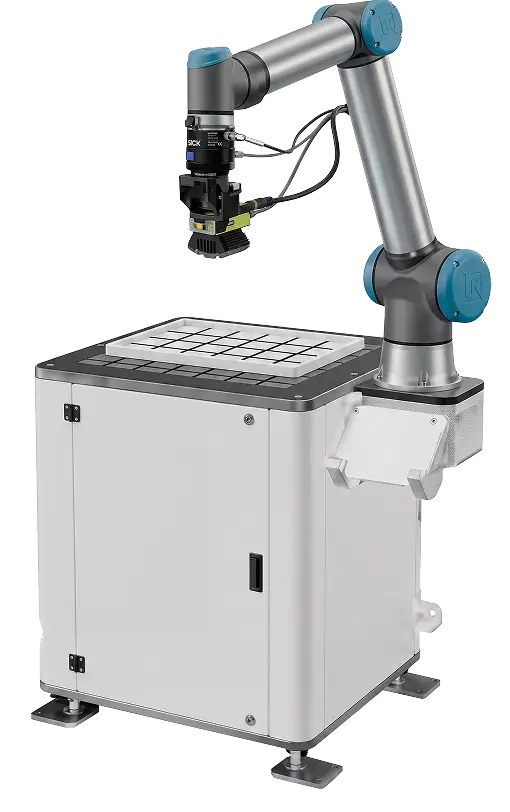 Cobot con cámara Cognex inspeccionando