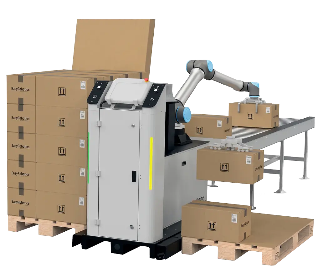 Celda Easy Robotics con cobot UR y paletizado